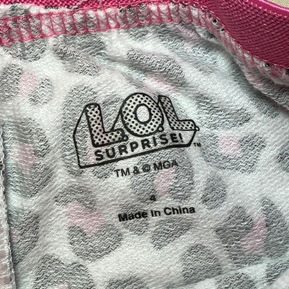 The Childrens Place Size 4T Pink  Tee and LOL Surprise Leopard Shorts Set - Picture 7 of 7